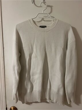 Matty M White Crewneck Sweater